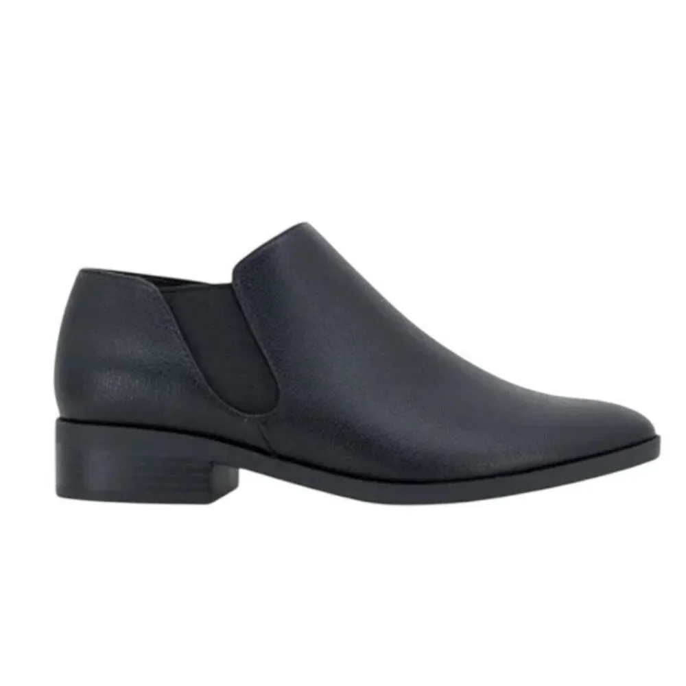 New in Box Kensie Womens Size 6.5 Black Faux Leather Sammy Ankle Booties Boots